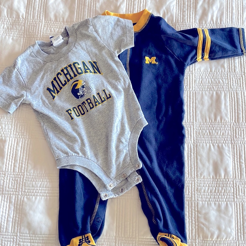 University of Michigan onesie and sleeper